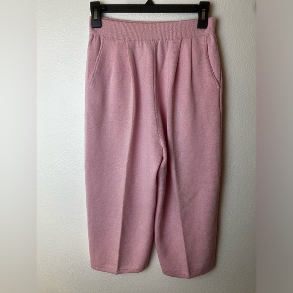 St John By Marie Grey High Waisted Pink Cropped Trousers Size 2 - Picture 1 of 5